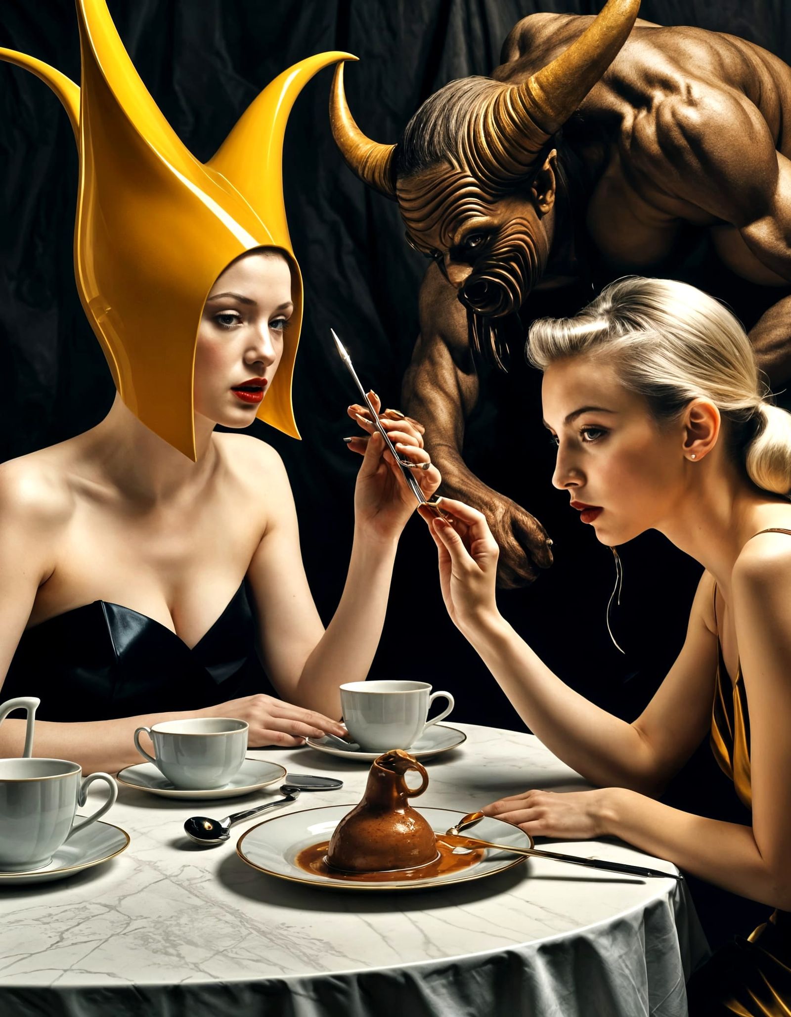 Surreal 1950s Magazine Portraits in Chiaroscuro Lighting