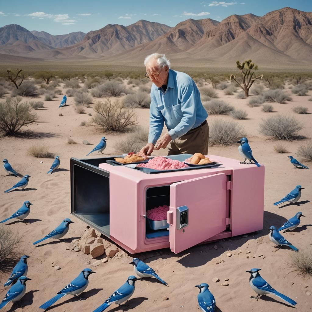 Desert Bird Feeder: Photorealistic 3D Image