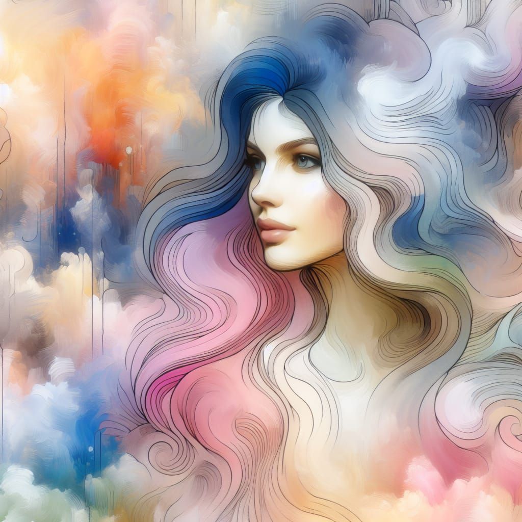 Surreal Pastel Dream in Watercolour