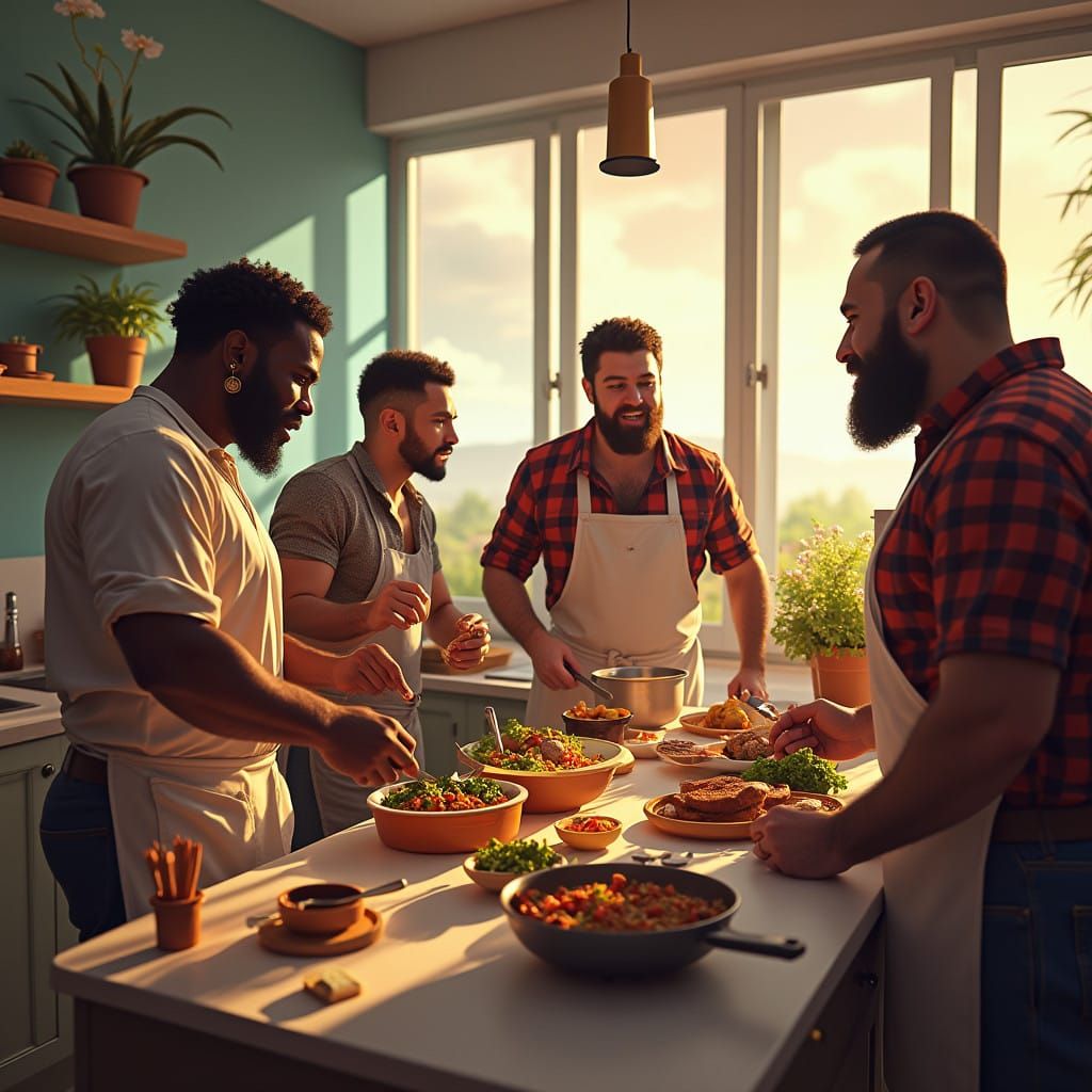 Lively Gay Gathering in a Modern Apartment