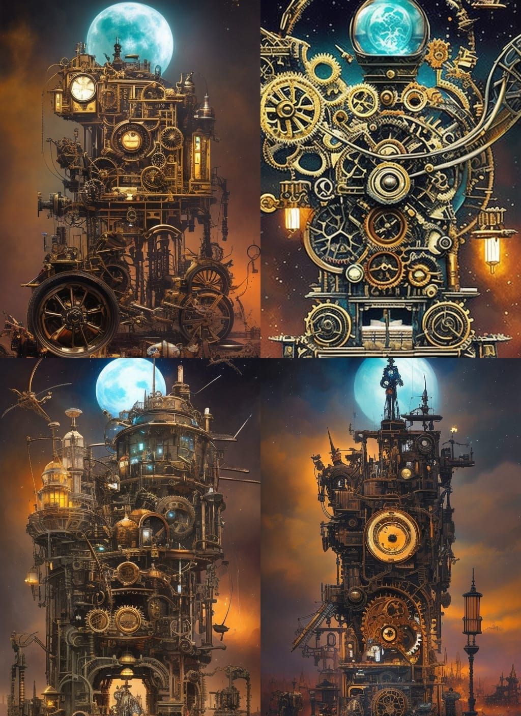 Steampunk Time Machine: Gritty Watercolor Masterpiece
