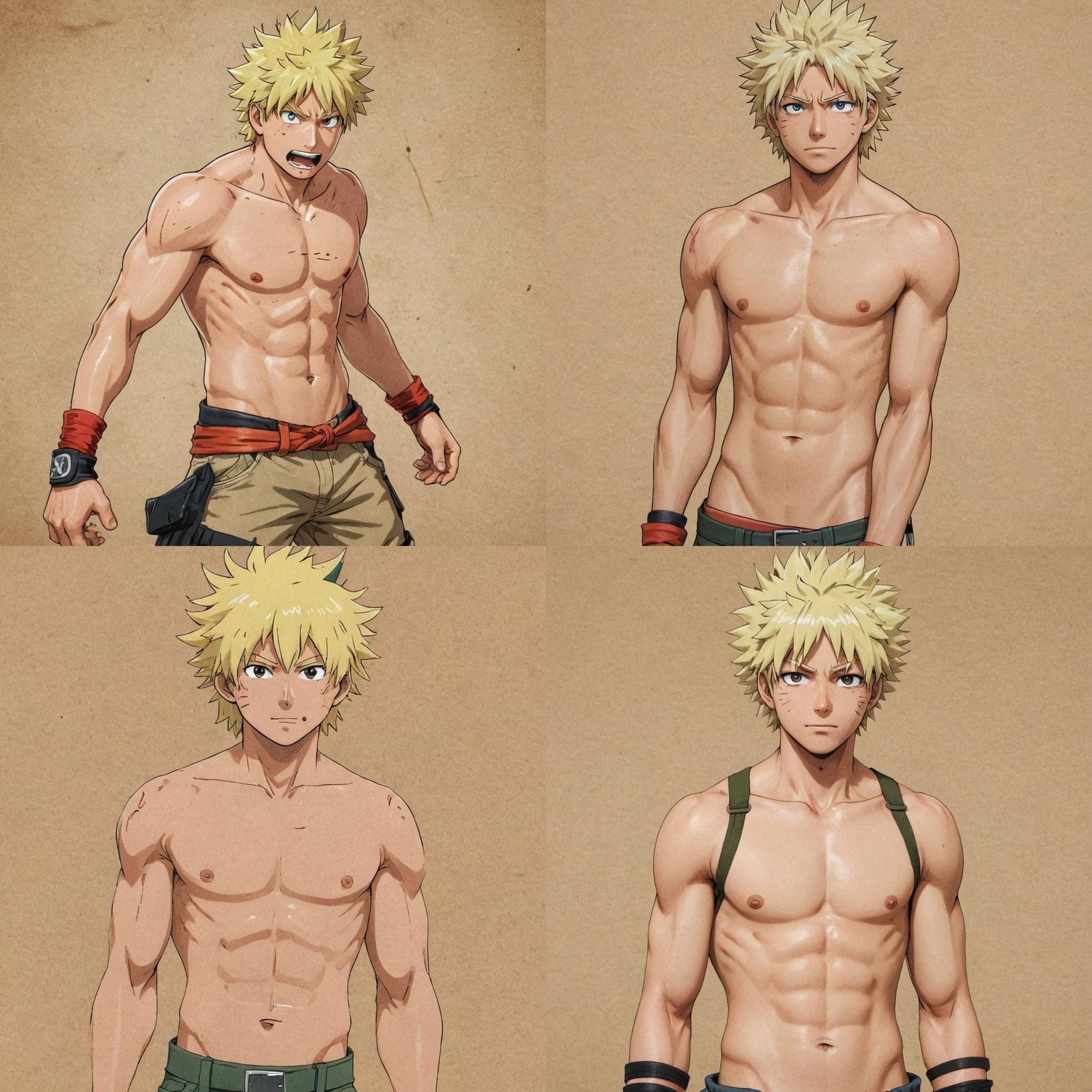 Anime Bodybuilder in Detailed 3D Rendering