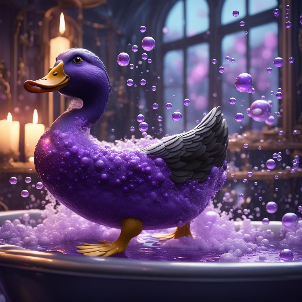 Rudder Duck in Overflowing Bubble Bath