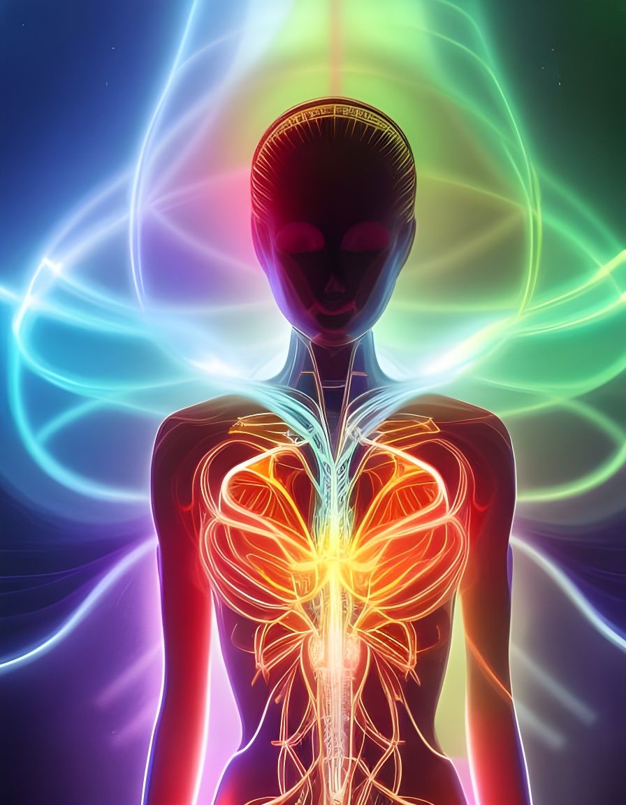 Luminous Female Nervous System Portrait