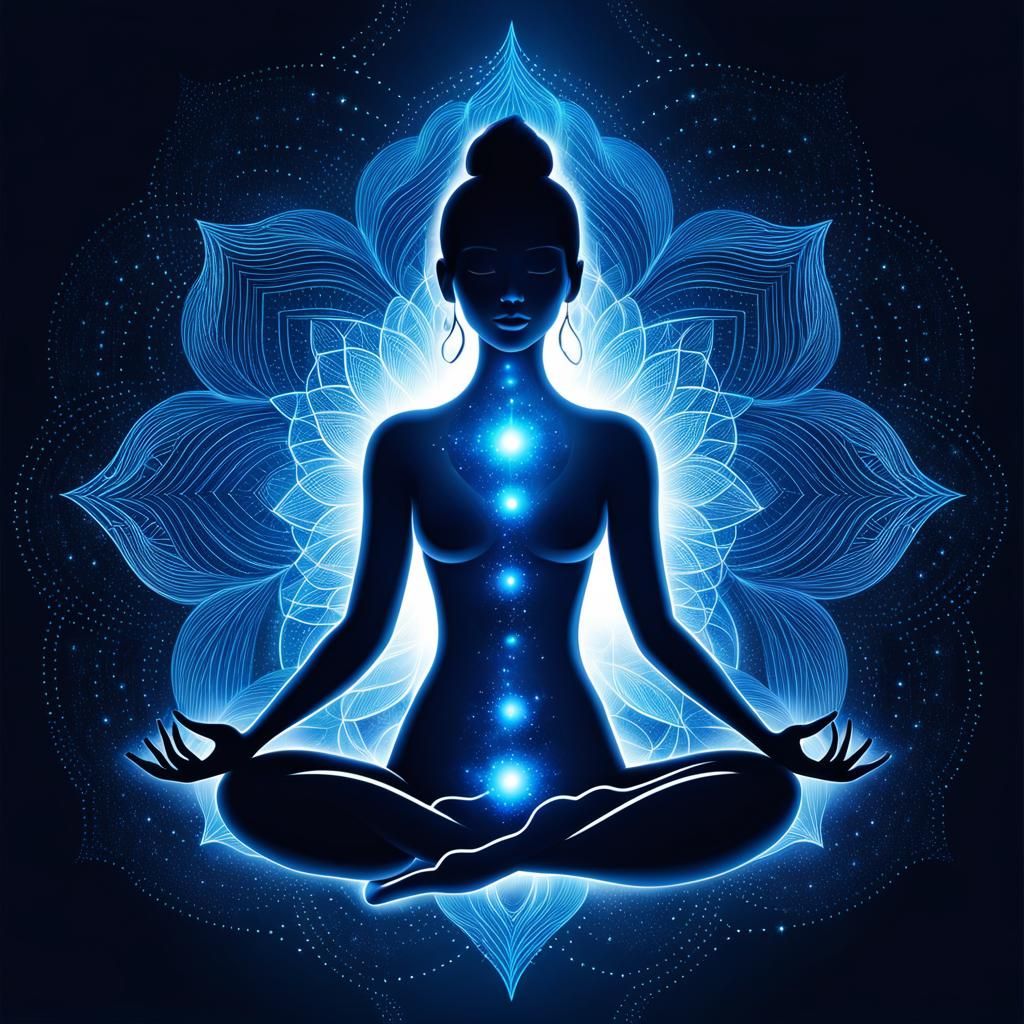 Yoga Lotus Pose Icon with Neural Connection