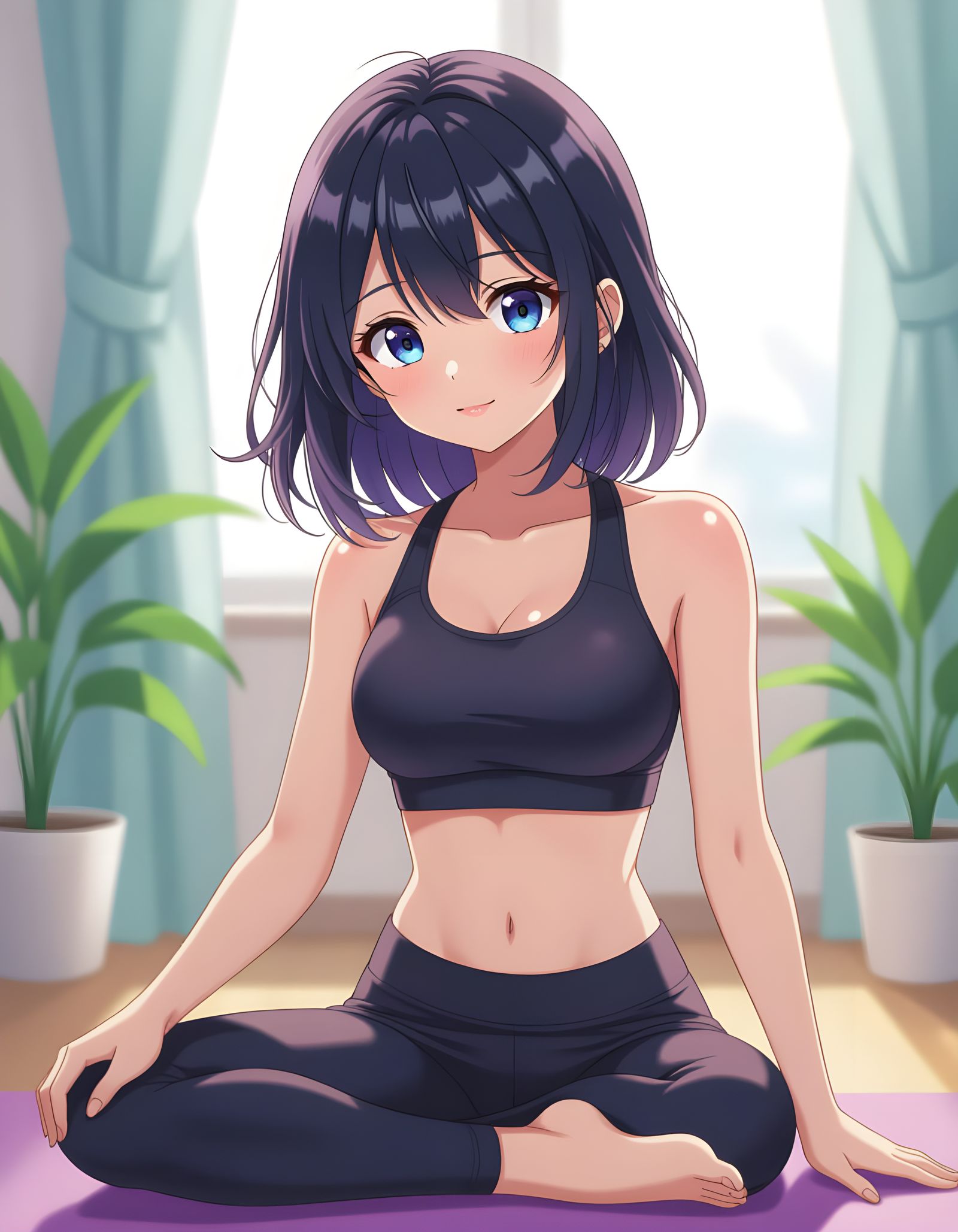 Anime Girl in Yoga Pose