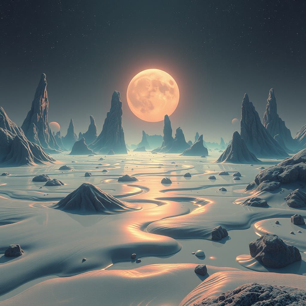 Surreal Dream World Landscape with Liquid Distortion