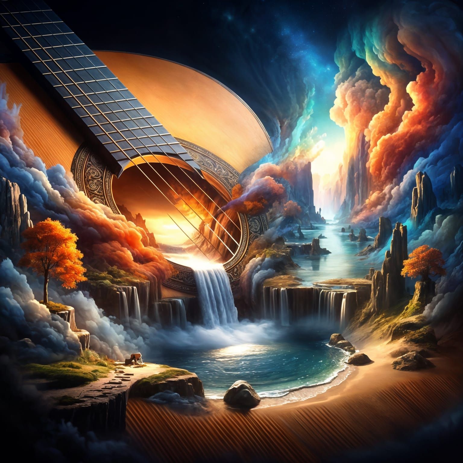 Guitar and the nature