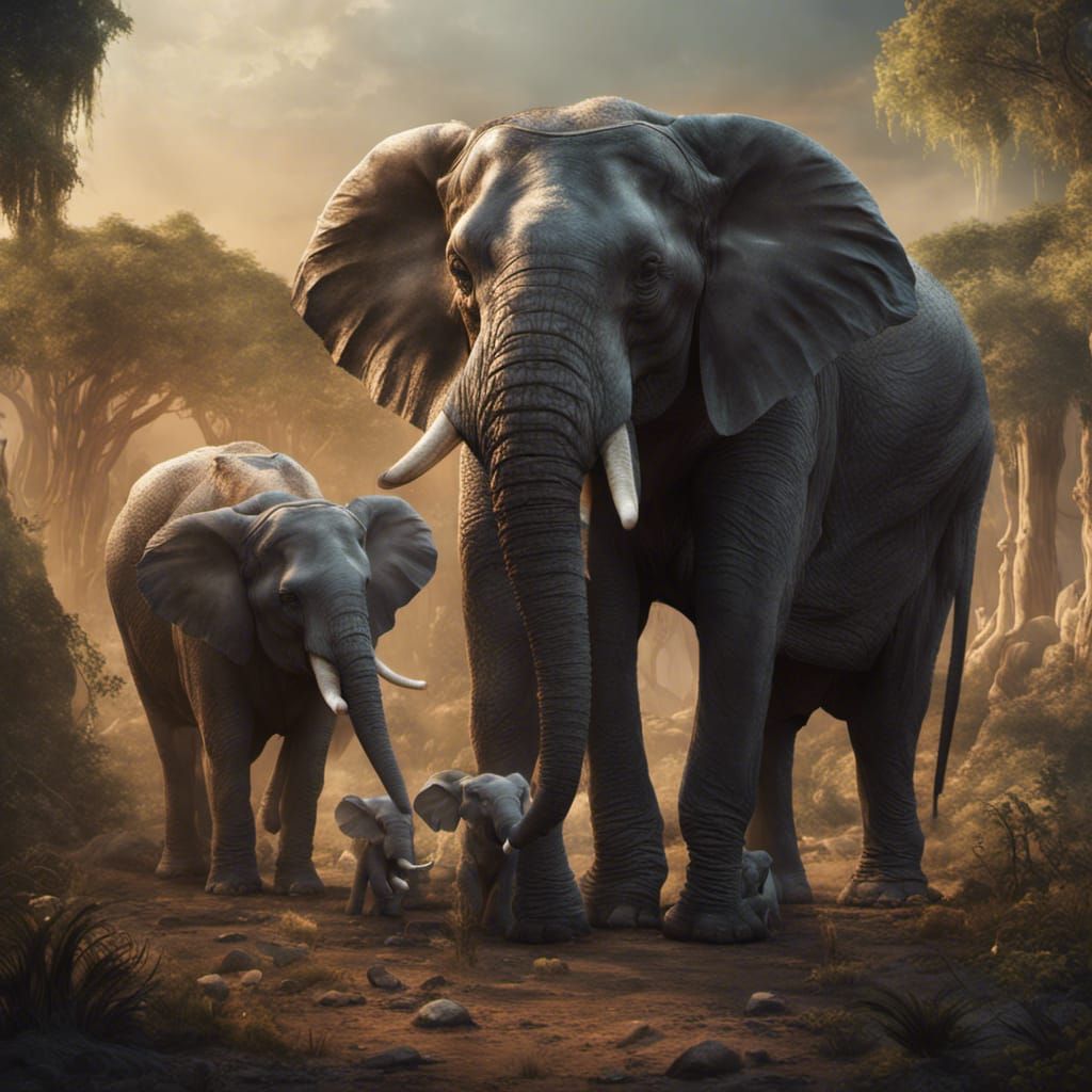 Elephant Family's Mouse Encounter: Fantasy Concept Art