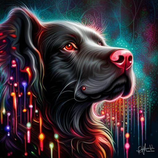 Mysterious Bloodhound Portrait in Graffiti Art Style