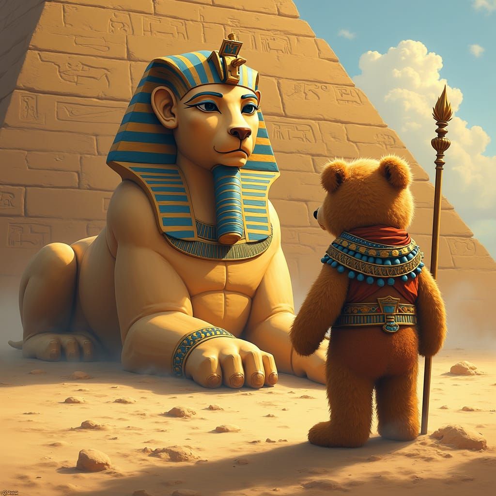 Egyptian Teddy Bear Sphinx Guardian