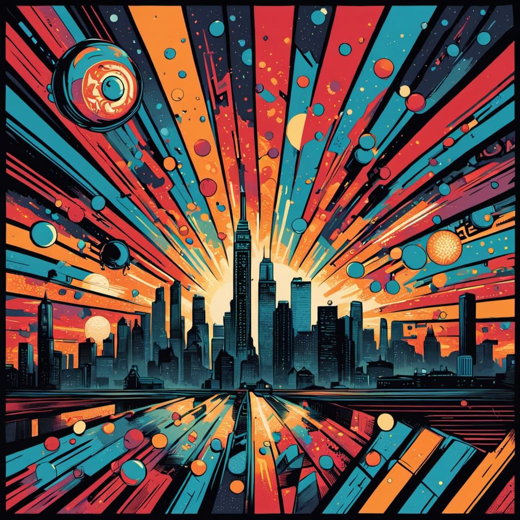 Pop Art Comic Book Scene with Urban Grit