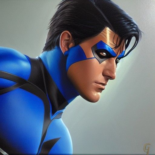 Nightwing in Oil Painting Style