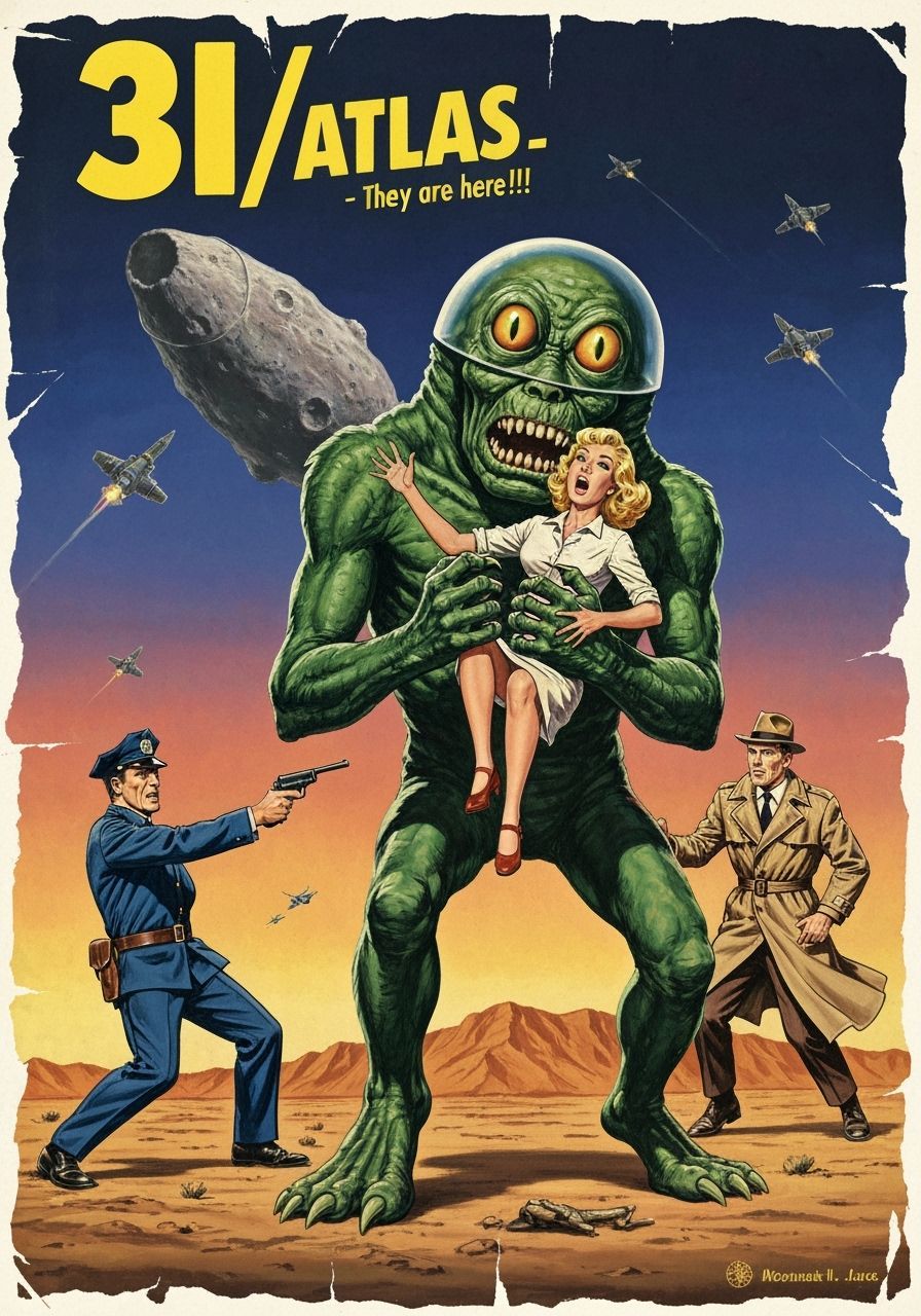 1950s Sci-Fi Horror B-Movie Poster Art
