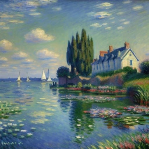 Impressionist Boy Plays the Fife in a Vibrant Landscape