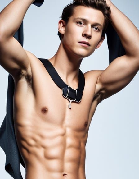 Shirtless Man with Dog Collar