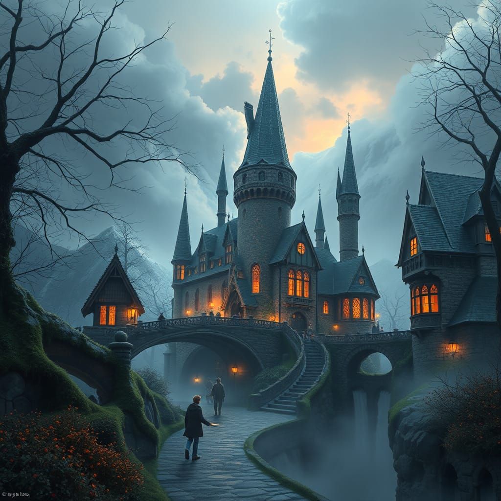 Ethereal Fantasy Hogwarts in Luminist Style