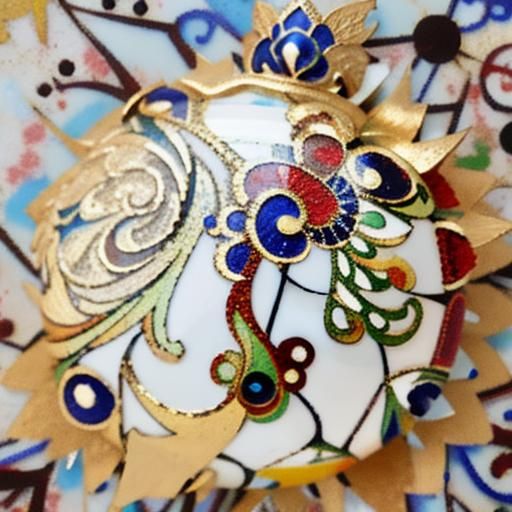 Abstract Enamel Art in Pollock Style