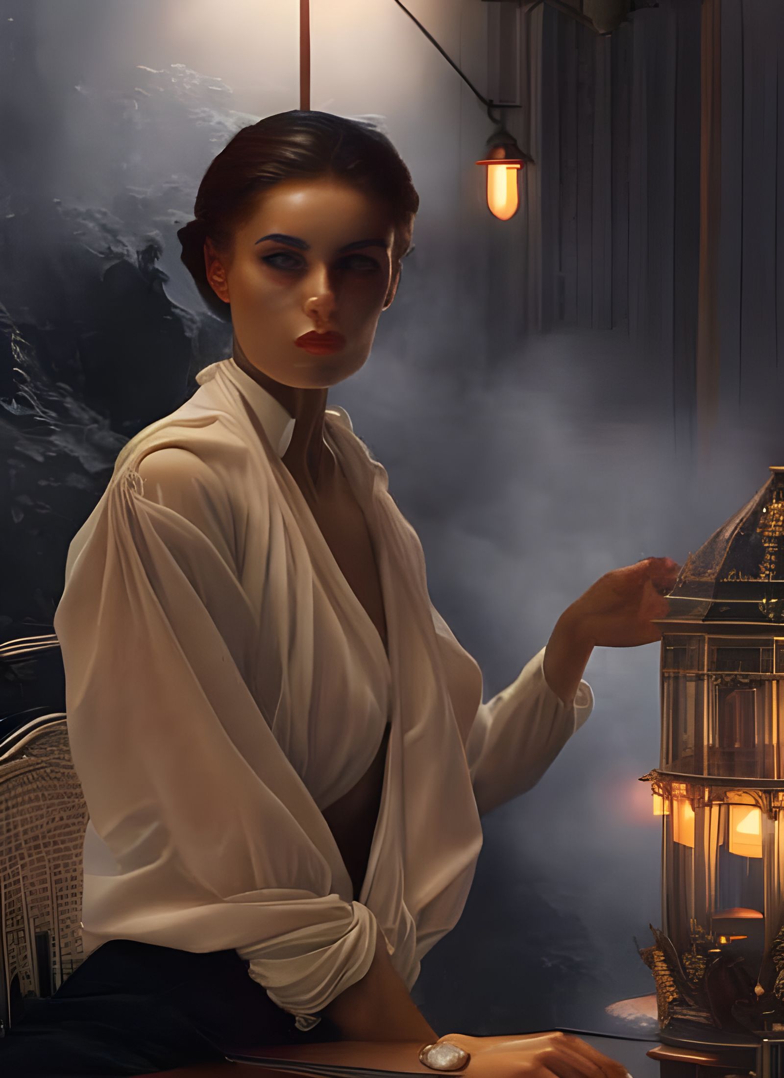 Dreamy Cafe Portrait with Soft Lighting