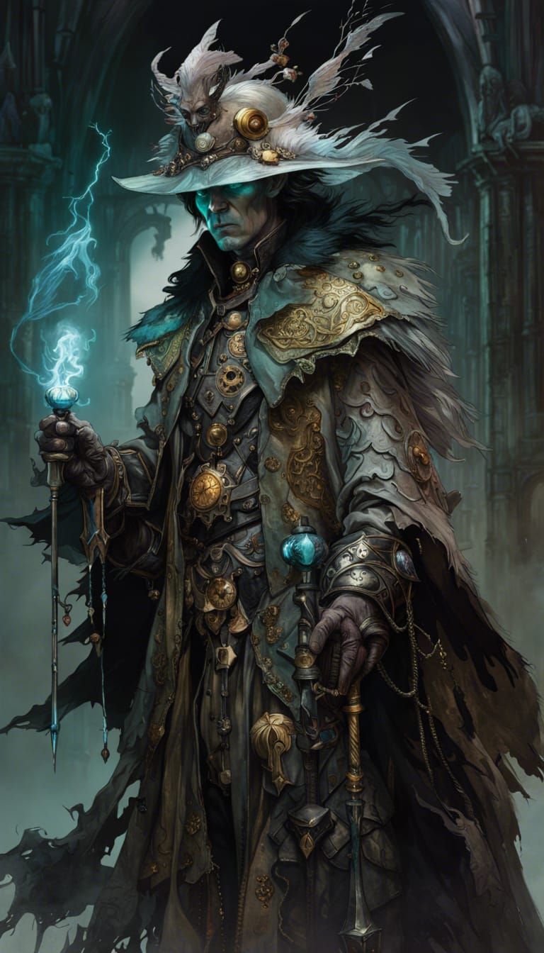 Undead Warlock in Borderland Fantasycore Style