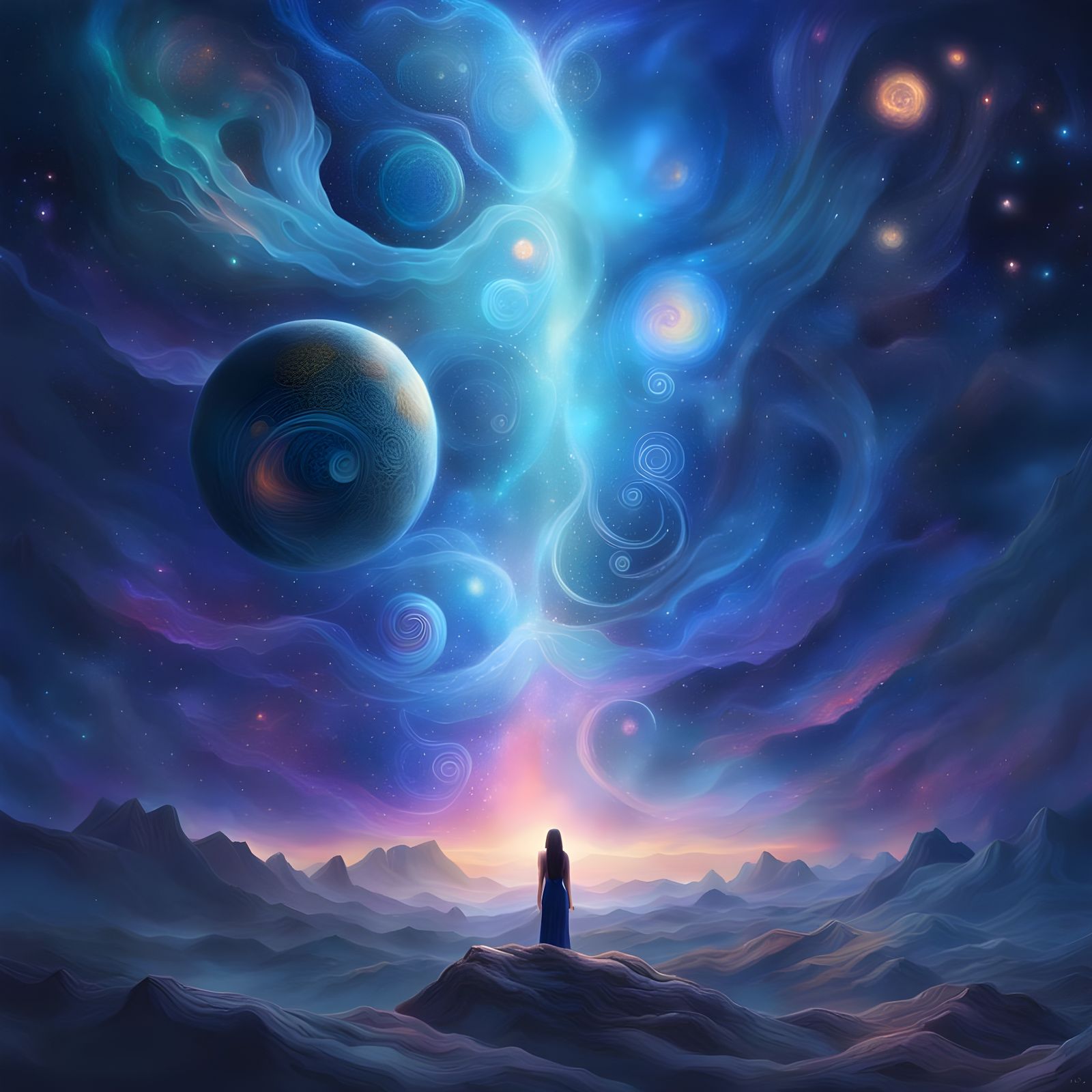 Cosmic Dreams: Album Art of a Girl in Space