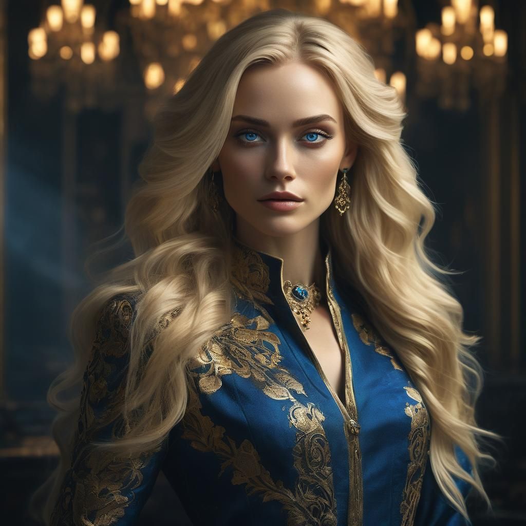 Sultry Blonde Goddess in Golden Light