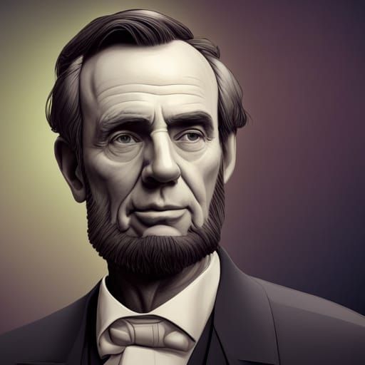 Detailed Portrait of Abraham Lincoln in Artstation Style