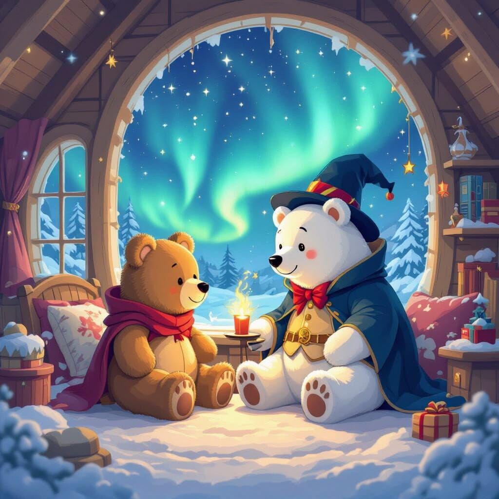 Arctic Friends: Anime-Style Aurora Adventure