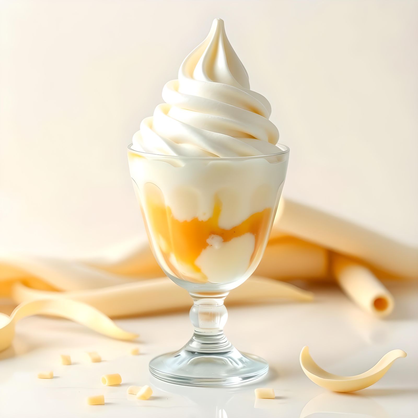 Hyperrealistic Vanilla Ice Cream Sundae