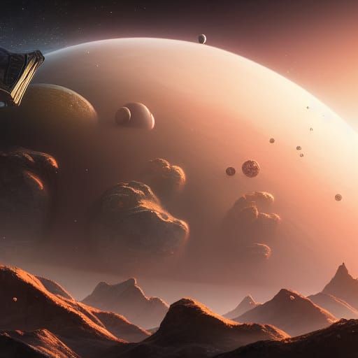 Detailed Matte Painting of the Solar System