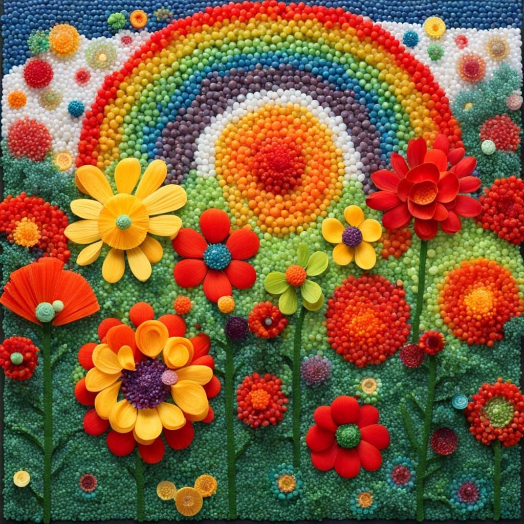 Microbead Art: A Colorful Textured Surface