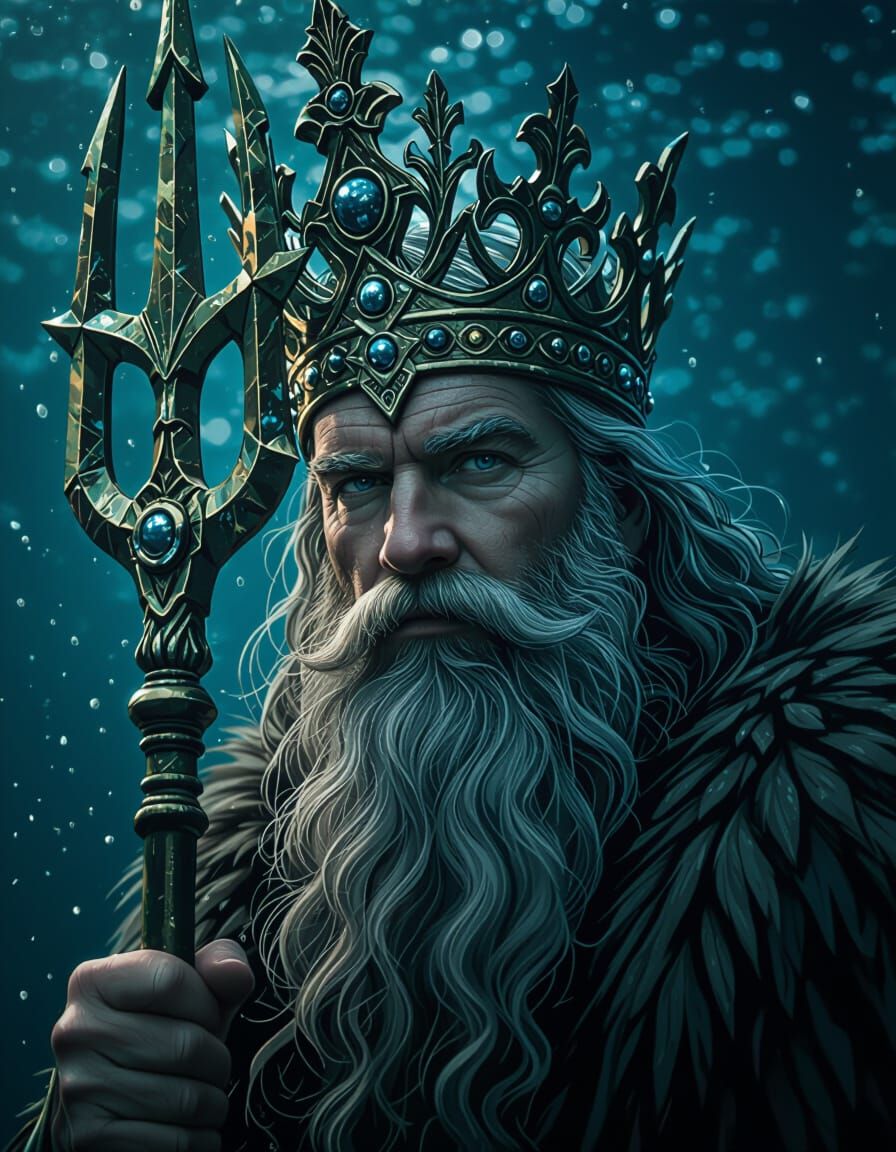 Ahti, Finnish Sea King with Crown and Trident