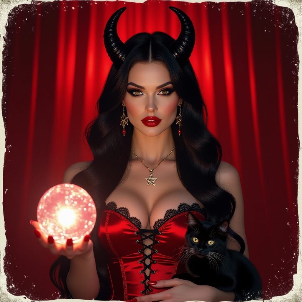 Goddess with Crystal Ball in Cinematic Style