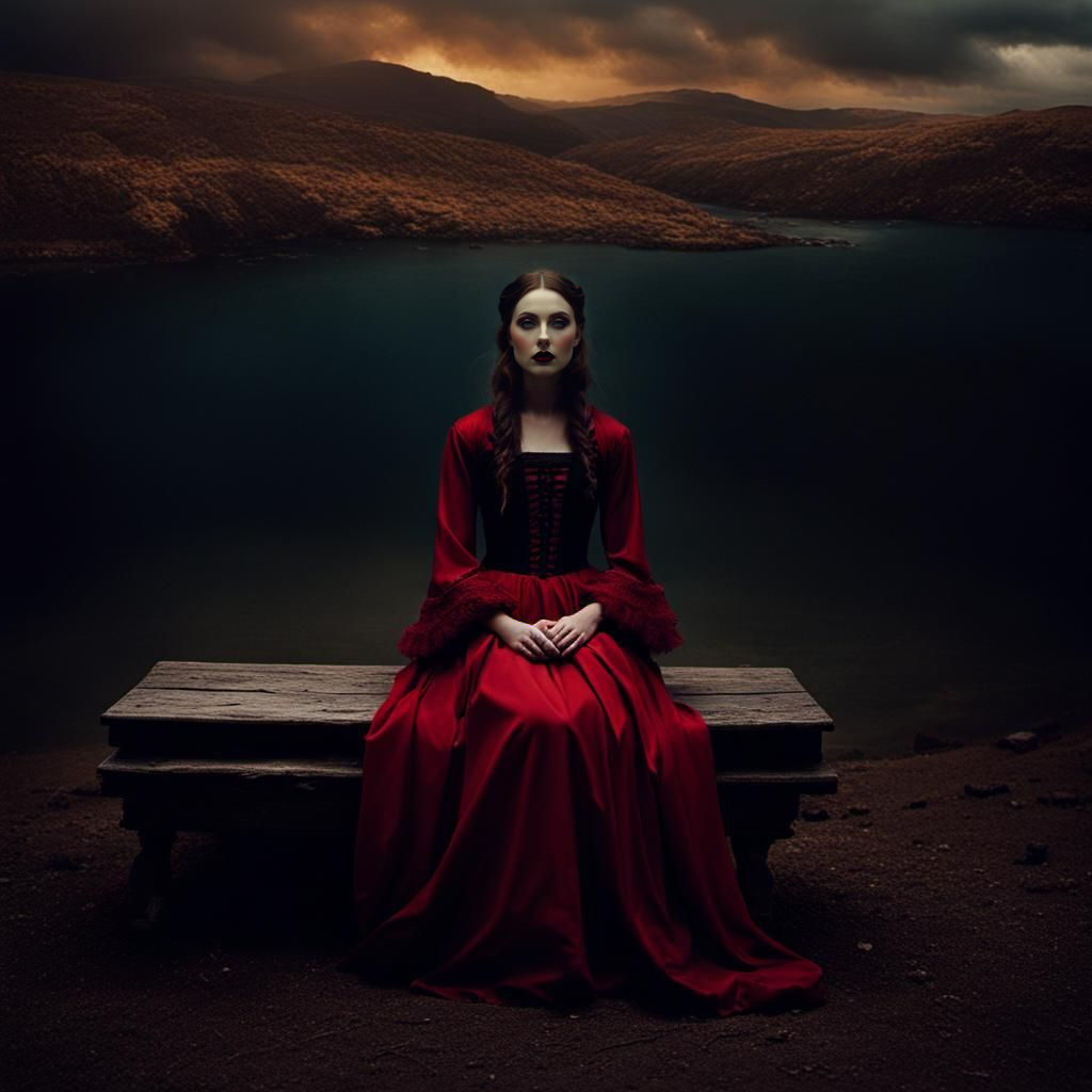 Epic Cinematic Landscape with Warm Lighting and Vintage Deta...