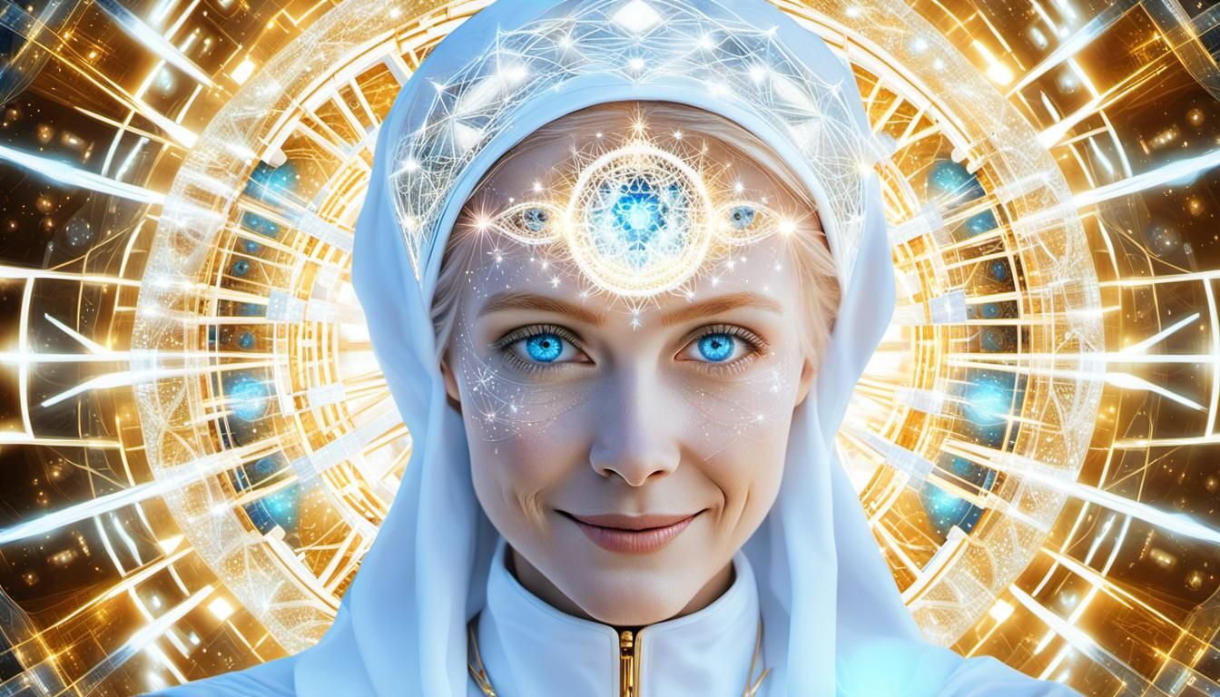 Radiant Nordic Princess Teleportation with Sapphire Eyes