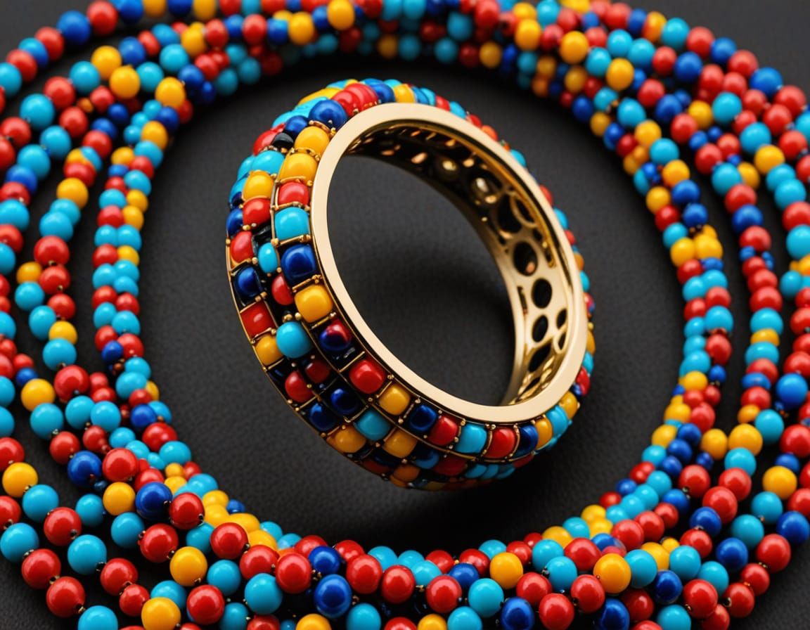 Moebius Ring of Geometric Beads