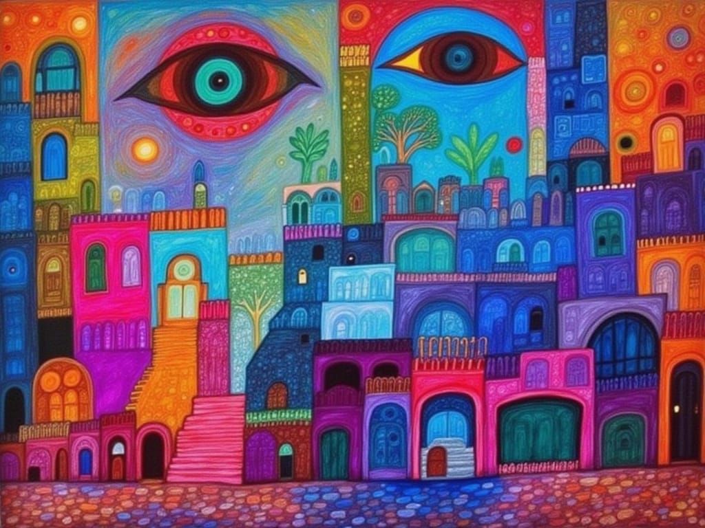 Mystical Nightscapes in Vibrant Colors