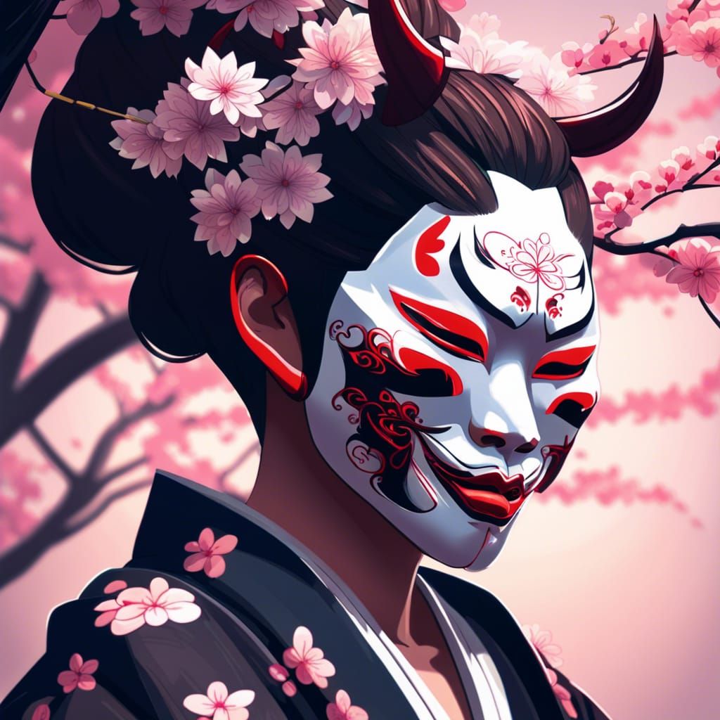 Woman with Hannya Mask in Edo Era Art