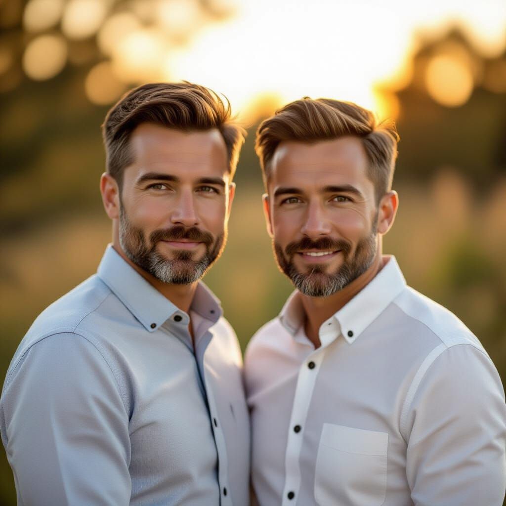 Two Men in Golden Hour Light