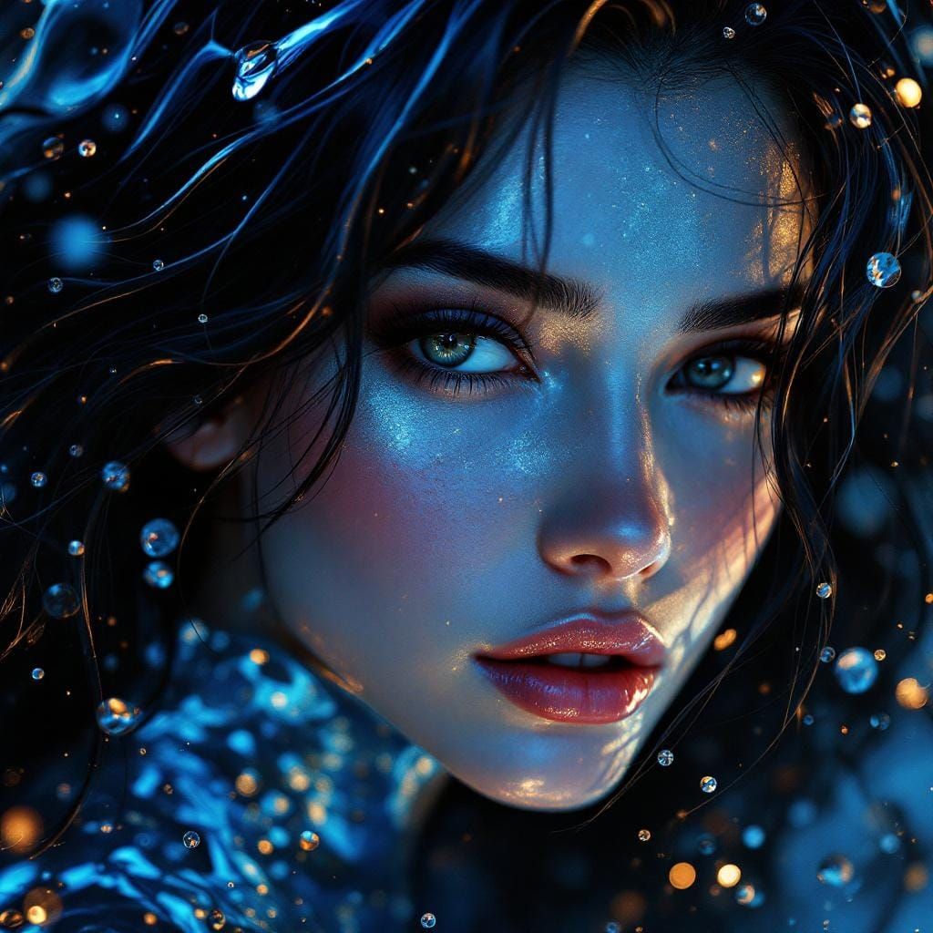 Cosmic Portrait of a Beautiful Woman in Fantasy Art Style