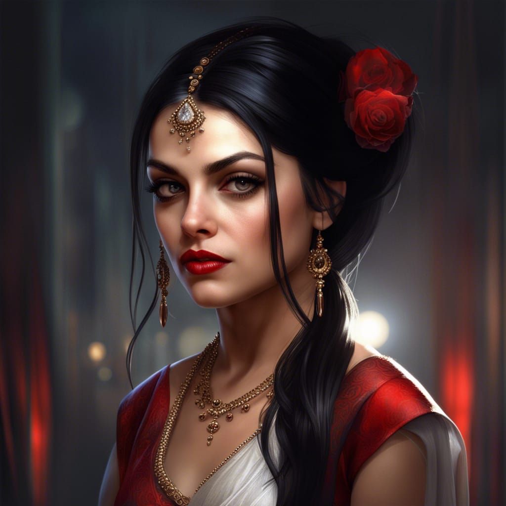 Sensuous Portrait in Moonlight: Hyperdetailed Concept Art
