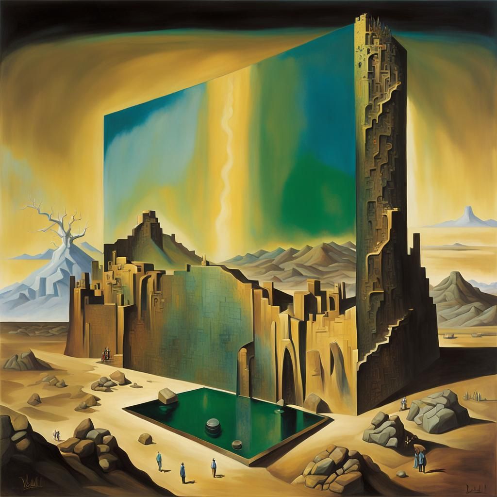 Surreal Golden City Adorned with Jewels