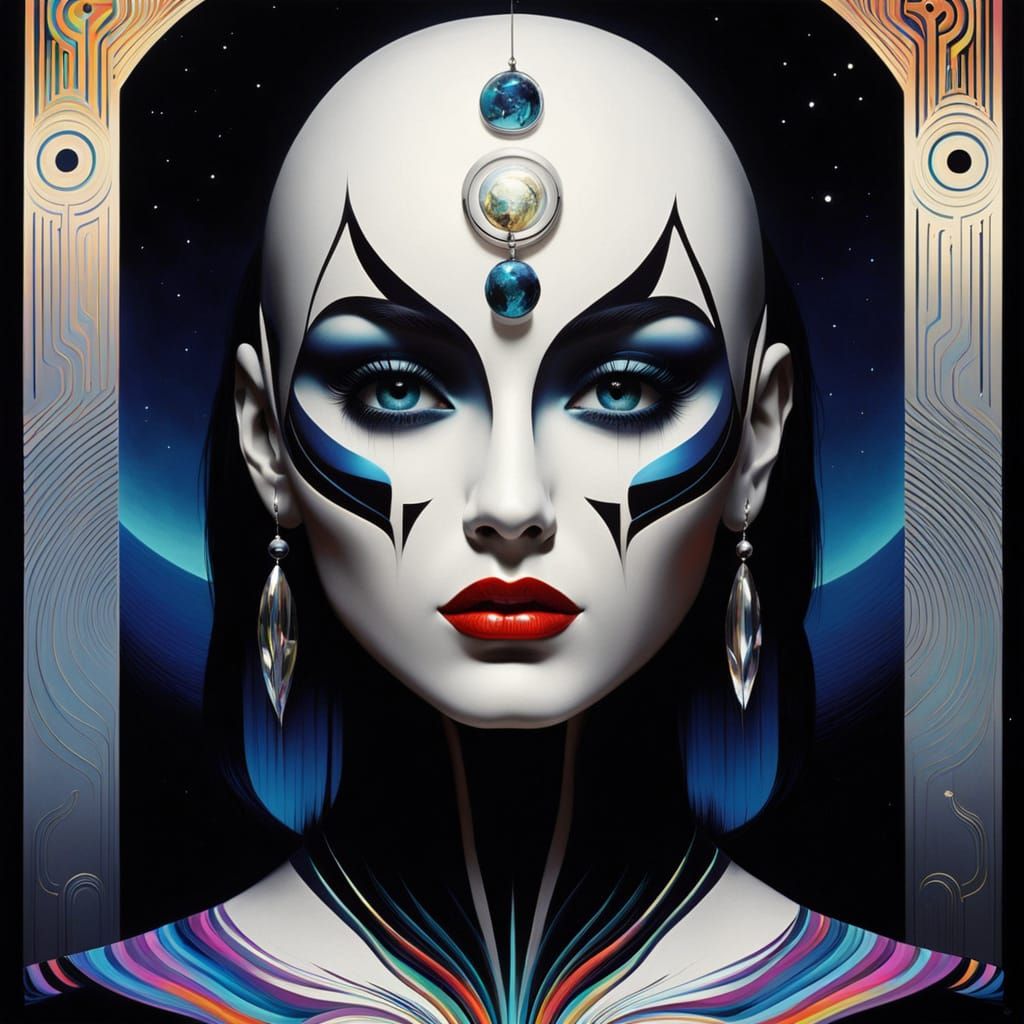 Surreal Pop Art Display with Prismatic Lighting