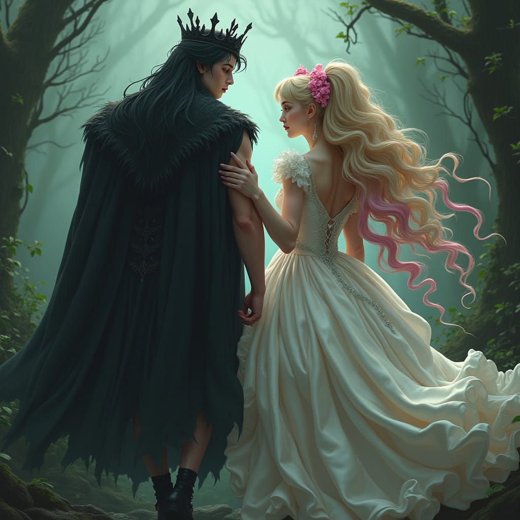 Dark Underworld King and Bride in Eerily Beautiful Gothic Ro...