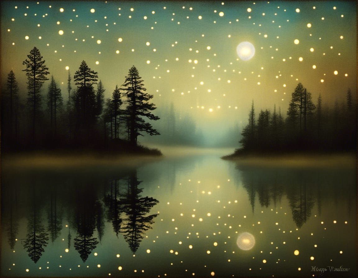 New Dawn Breaks in Mystical Nighttime Scene