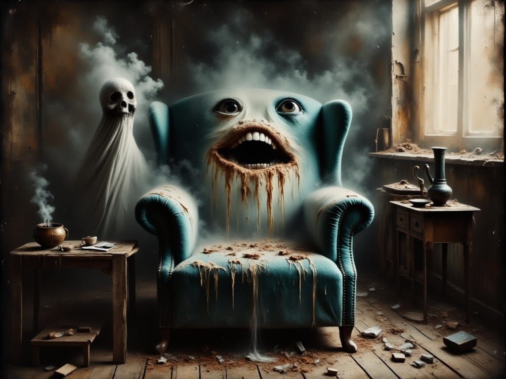 Crying Armchair in Smoky Room