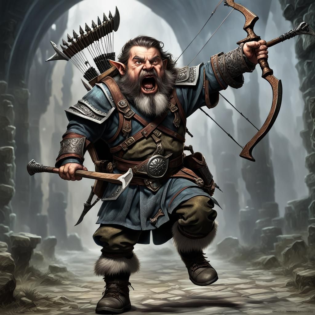 Fierce Dwarf Artificer in Dark Fantasy Style