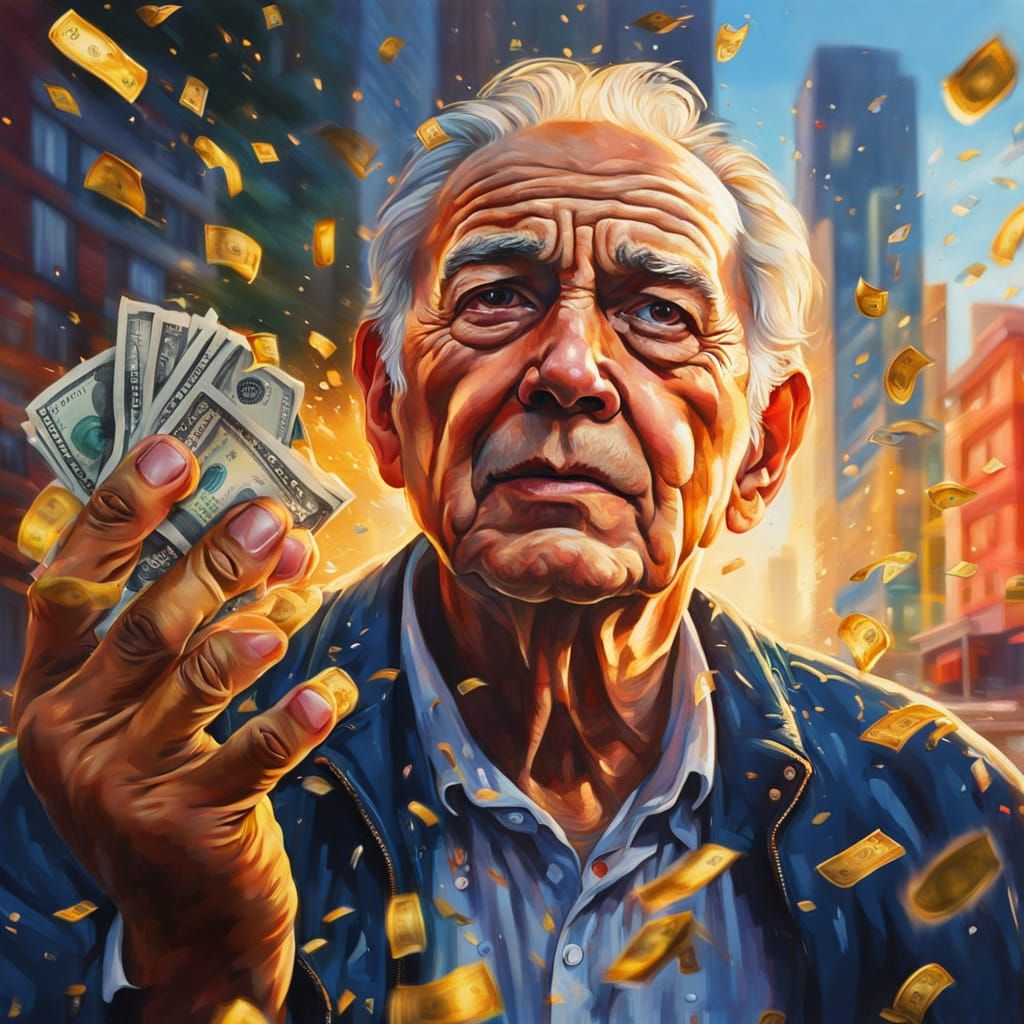 Wealthy Man Throws Money from Window in Hyper-Realistic Oil ...