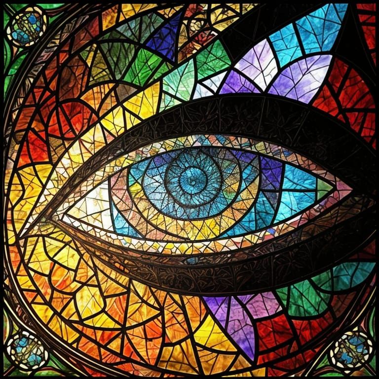 Optical Illusion in Art Nouveau Stained Glass