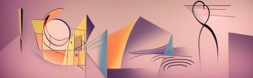 Colorful Optical Illusion in Kandinsky Style